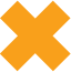 yellow vector letter x icon