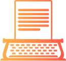 vector typewriter icon using for making content